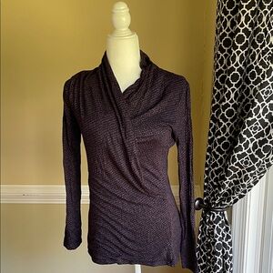 Banana Republic Long Sleeve Shirt Size M Purple Black